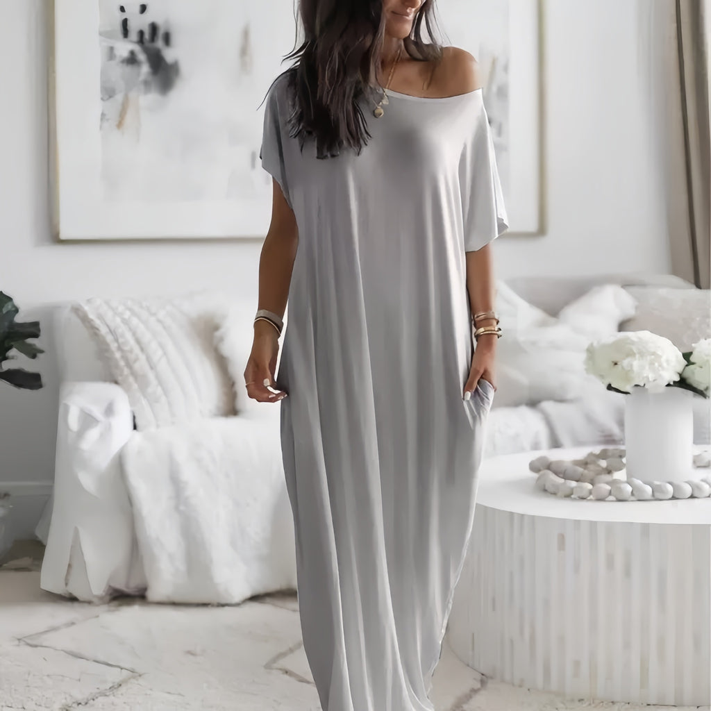 Womens Solid Color Casual Dress