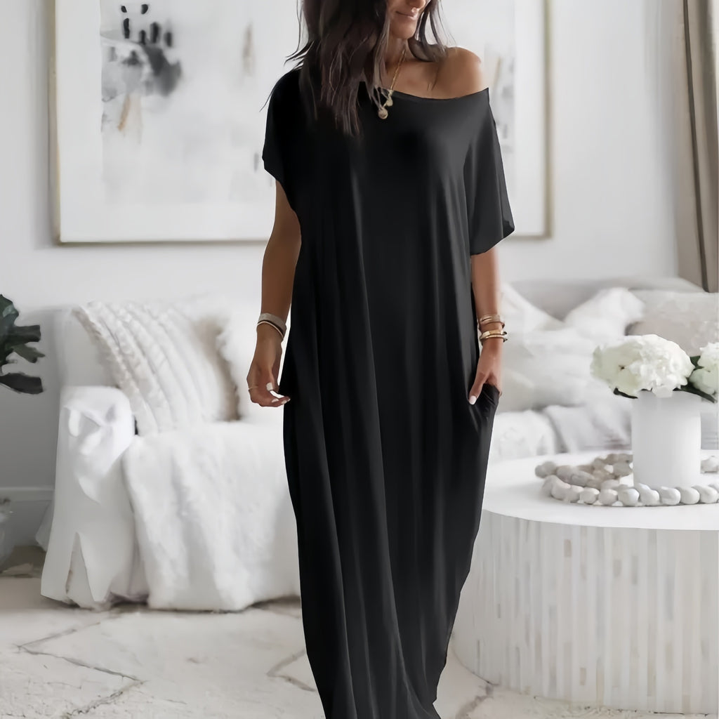 Womens Solid Color Casual Dress