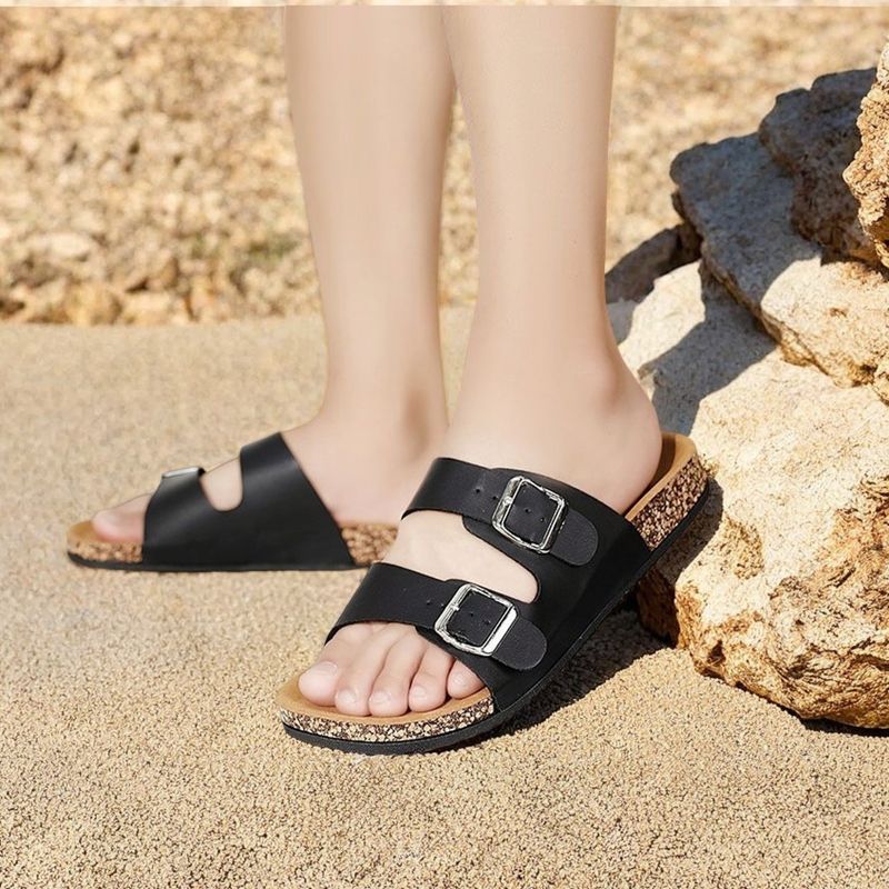 Casual Buckle Sandals Retro Open-Toe Design