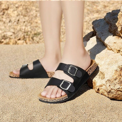 Casual Buckle Sandals Retro Open-Toe Design
